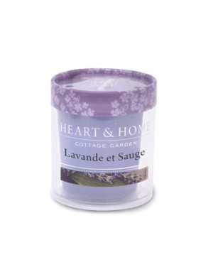 Bougie cire de soja parfumée Lavande et Sauge Heart & Home