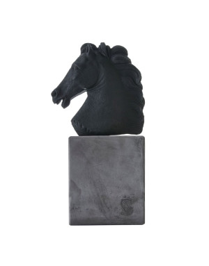 Tête de cheval - Sculpture, sienne ou noire, 31 cm