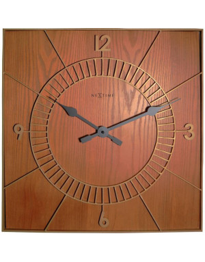  Nextime :  Wood Square Horloge murale en bois 50 cm