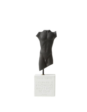  Sophia :  Torse d homme - Sculpture 22 cm, blanc ou noir