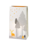 Set de 2 sacs en papier photophore, Décor renne en forêt