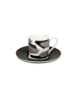  Konitz :  Sharp - Set 6 tasses espresso et sous-tasses texturées