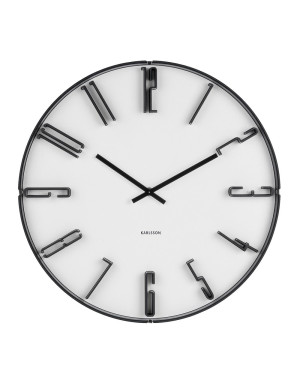 Sentient Blanc, horloge murale 40 cm fond blanc texturé Karlsson