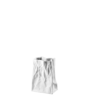 Do not litter Tutenvase Vase sac Porcelaine Blanc 14 cm