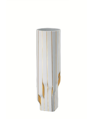 Vase  Strip Blanc et Or 45 cm Design Zaha Hadid