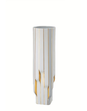 Vase  Strip Blanc et Or 45 cm Design Zaha Hadid