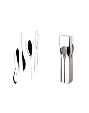 Vase  Platine 45 cm Design Zaha Hadid Edition limitée