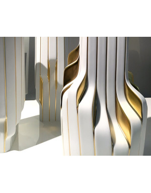Vase  Strip Vase Blanc et Or 40 cm Design Zaha Hadid