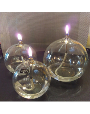  Periglass :  Lampe à huile ronde en verre soufflé S