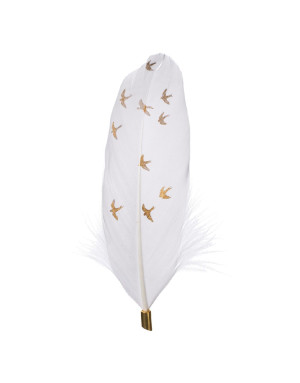 Feathers, Set de 4 magnets en plumes véritables naturelles