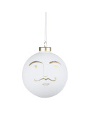 Boule de Noël Hartmut 10 cm, Visage d homme à moustache