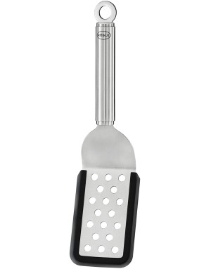 Palette spatule coudée perforée courte en Inox et silicone