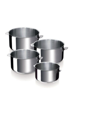 BEKA Évolution : Série de 4 casseroles en inox, manche amovible