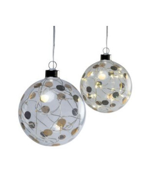 RÄDER –Boule lumineuse décorée de points bicolores , 2 tailles