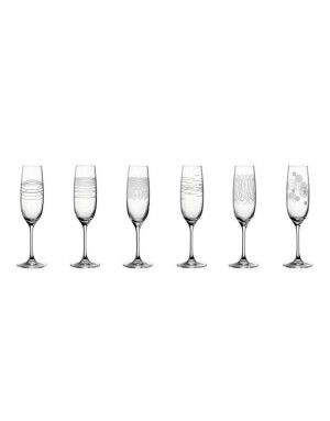 Casella – Lot de 6 flûtes à champagne en Teqton, 190 ml