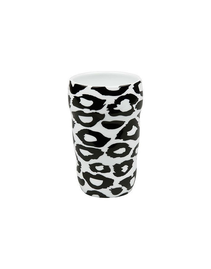 Mug double paroi , porcelaine, motif léopard
