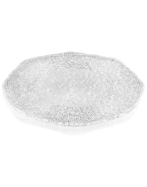  IVV :  Diamante, plat à tarte, gâteau rond, en verre, 33 cm