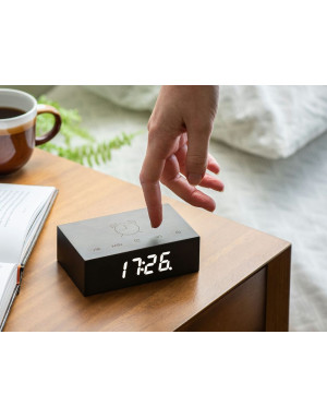 Flip Click Clock, Réveil en bois à affichage digital, noir