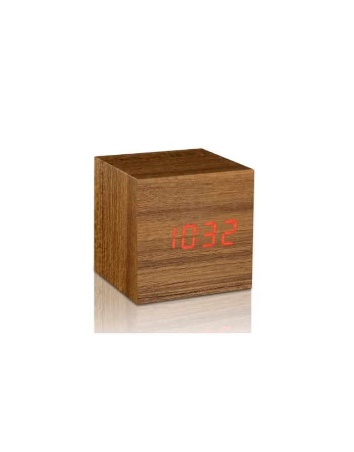 Click Clock, cube réveil en bois de hêtre avec affichage digitale