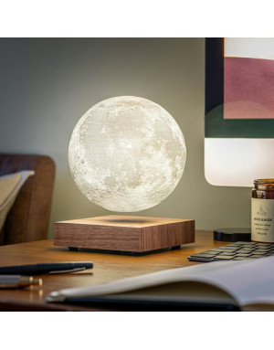 Lampe Lune Magnétique 14 cm Noyer