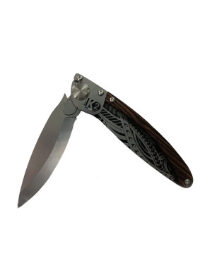K-lock® Couteau de poche K2® Bois de violette décor Art Polynésien