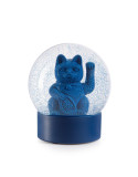 Maneki Neko Lucky Cat Snow globe Bleu