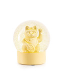 Maneki Neko Lucky Cat Snow globe jaune