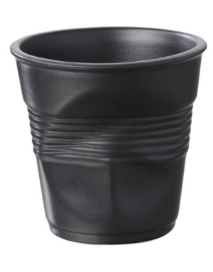 Revol : Gobelet Froissé Noir- Tasse espresso 8 cl Porcelaine
