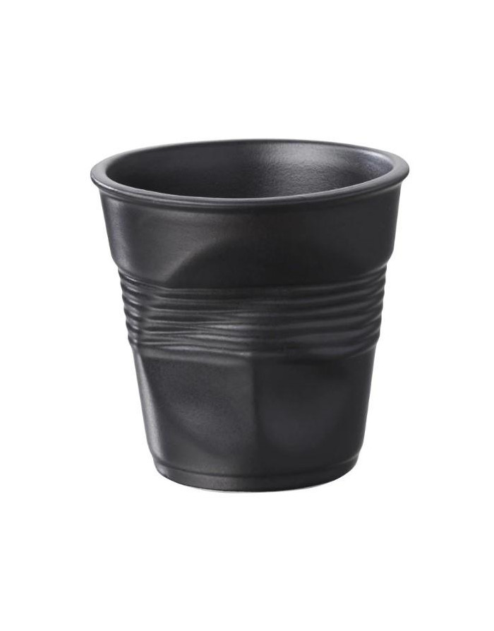 Revol : Gobelet Froissé Noir- Tasse espresso 8 cl Porcelaine