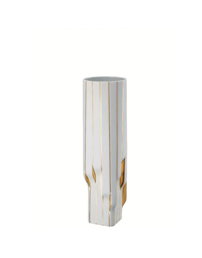 Vase Strip Blanc et Or 45 cm Design Zaha Hadid