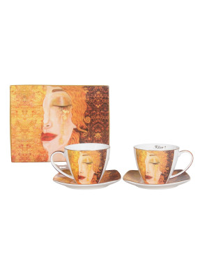 SOCADIS : Coffret 2 tasses à thé Larmes d'or de Klimt 