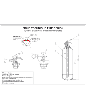 Fire Design Extincteur Licence IV Blanc
