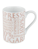 Mini mug décoré pour espresso, 100% coffee blanc