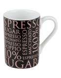 Mini mug décoré pour espresso, 100% coffee noir