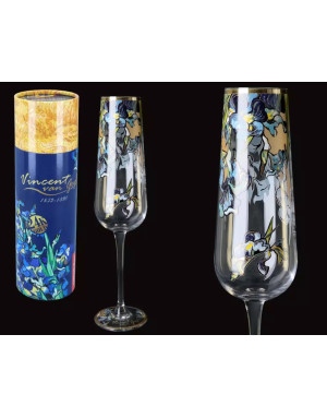Carmani : Flute à champagne, Iris de Van Gogh