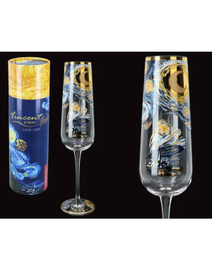 Carmani : Flute à champagne, Nuit étoilée de Van Gogh