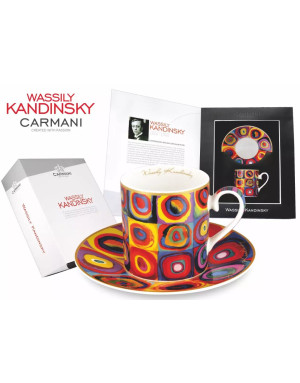 Carmani : Paire Tasse café, Etude de couleurs par Kandinsky