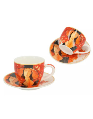Carmani : Paire Tasse café, Femme au chapeau de Modigliani