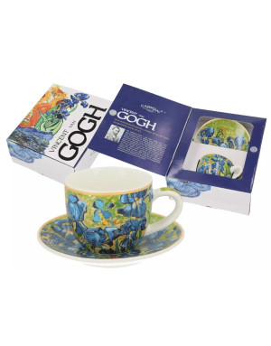 Carmani : Paire tasse café, Iris par Van Gogh
