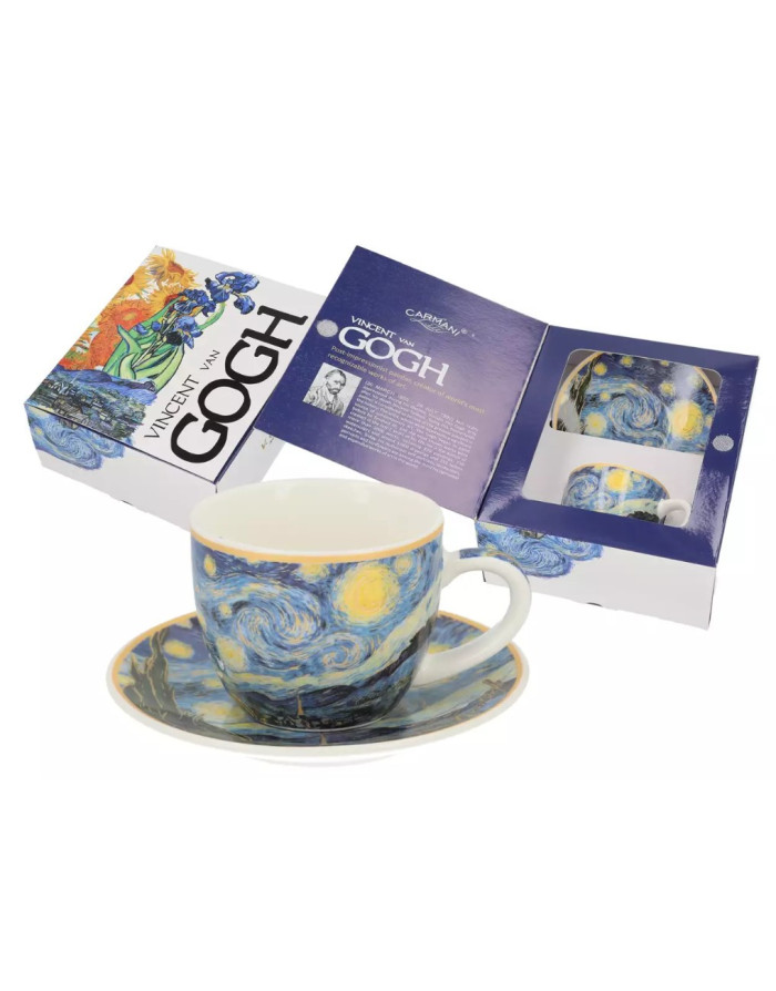 Carmani : Paire tasse café, Nuit Étoilée par Van Gogh