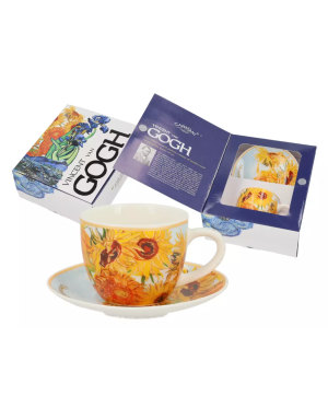 Carmani : Paire tasse café, Tournesols par Van Gogh