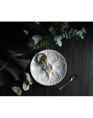 Vendôme, Assiette à huître en porcelaine blanche à l'unité