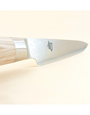 Kaï : Shun Classic White, Couteau à trancher 23 cm, lame damassée