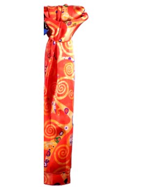 Brochier Soieries : Foulard en soie, "Arbre de vie rouge" de Klimt