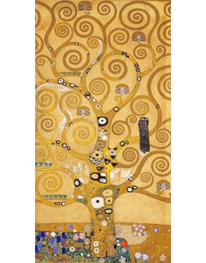 Brochier Soieries : Foulard en soie, "Arbre de vie jaune" de Klimt