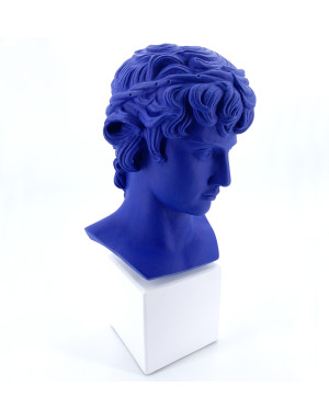 Sophia : Tête d'Antinous, sculpture taille XL coloris Sophia Blue