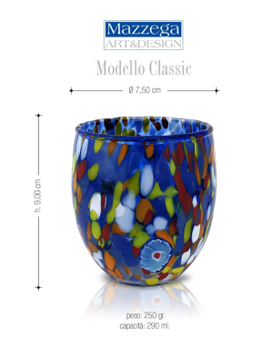 Mazzega Art : I colori di Murano 6 verres Ronds Bleus