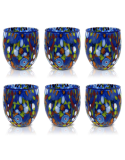 I colori di Murano 6 verres Ronds Bleus