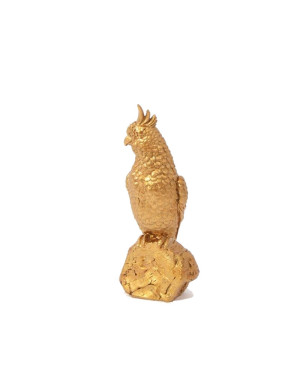 Sculpture perroquet doré 27 cm