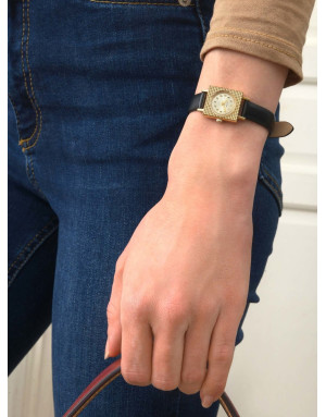 "Lady 50's" Montre bracelet en cuir étanche